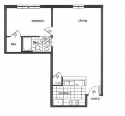 Commons 1 BR 708 Sqft